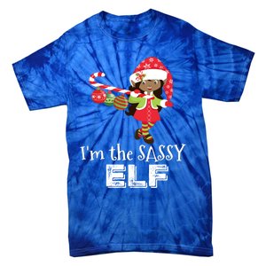 Im The Sassy Elf African American 5 Matching Christmas Gift Tie-Dye T-Shirt