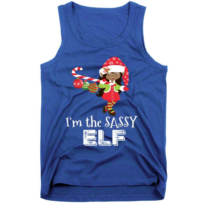 Im The Sassy Elf African American 5 Matching Christmas Gift Tank Top