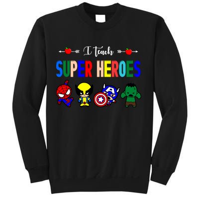 I Teacher Super Heroes Cute Superhero Characters Sweatshirt