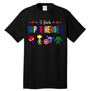 I Teacher Super Heroes Cute Superhero Characters Tall T-Shirt