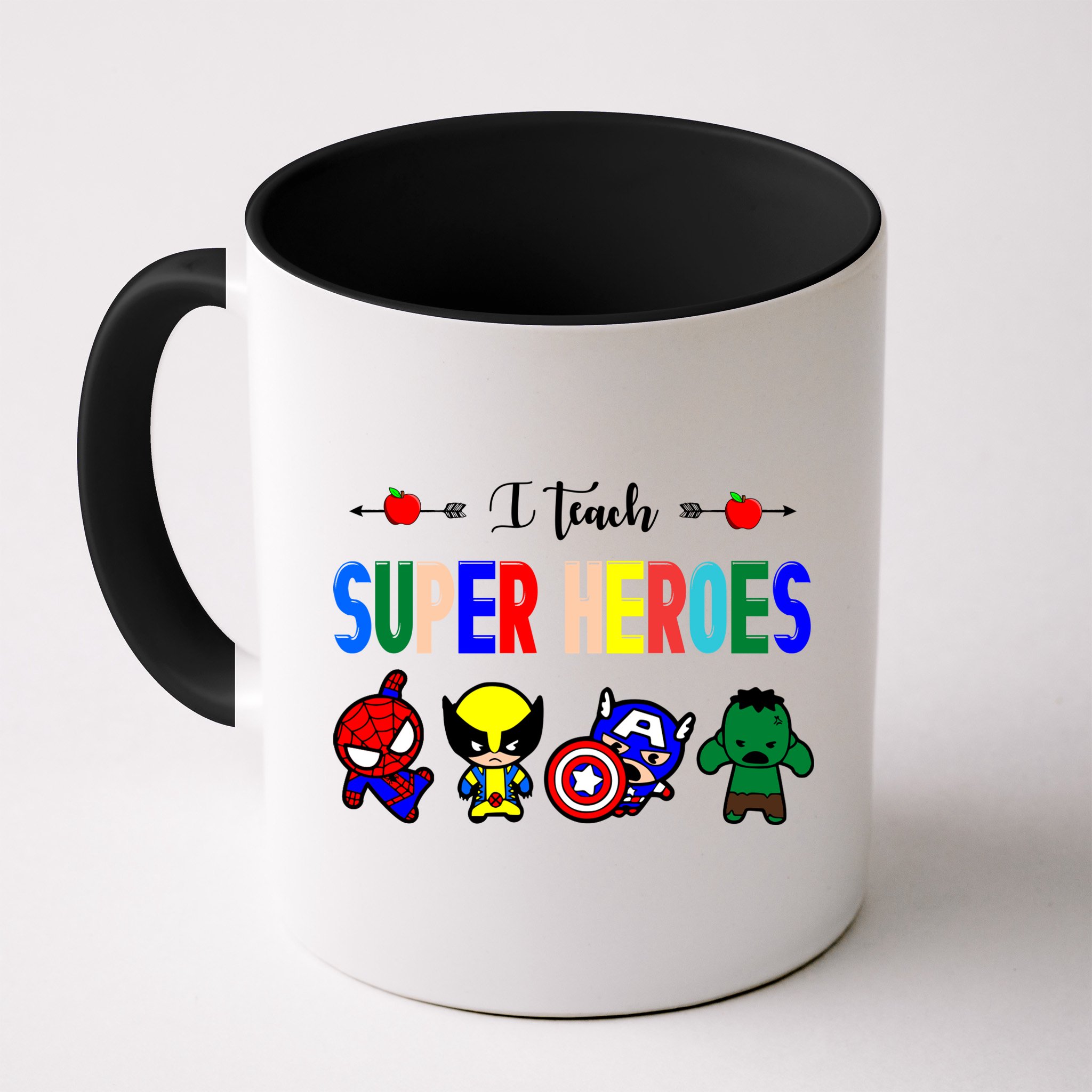 I Teacher Super Heroes Cute Superhero Characters Mug