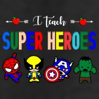 I Teacher Super Heroes Cute Superhero Characters 11oz C Handle Ceramic Mug