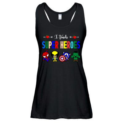 I Teacher Super Heroes Cute Superhero Characters Ladies Essential Flowy Tank