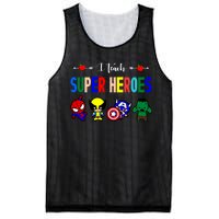 I Teacher Super Heroes Cute Superhero Characters Mesh Reversible Basketball Jersey Tank