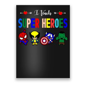 I Teacher Super Heroes Cute Superhero Characters Poster