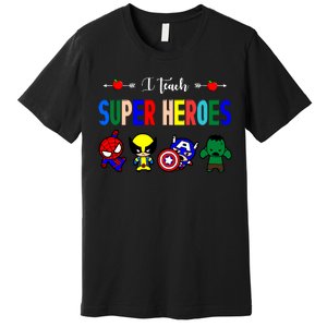 I Teacher Super Heroes Cute Superhero Characters Premium T-Shirt