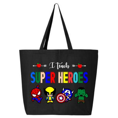I Teacher Super Heroes Cute Superhero Characters 25L Jumbo Tote