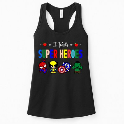 I Teacher Super Heroes Cute Superhero Characters Womens Tank Top