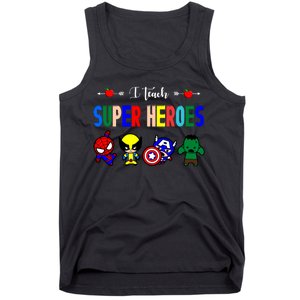 I Teacher Super Heroes Cute Superhero Characters Tank Top