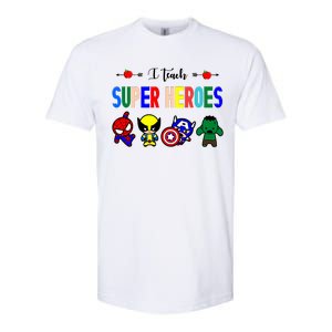 I Teacher Super Heroes Cute Superhero Characters Softstyle CVC T-Shirt