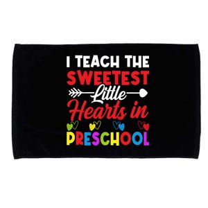 I Teach Sweetest Hearts In Preschool Teacher Valentines Day Great Gift Microfiber Hand Towel