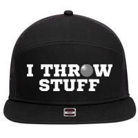 I Throw Stuff Shot Put Athlete Throwing 7 Panel Mesh Trucker Snapback Hat