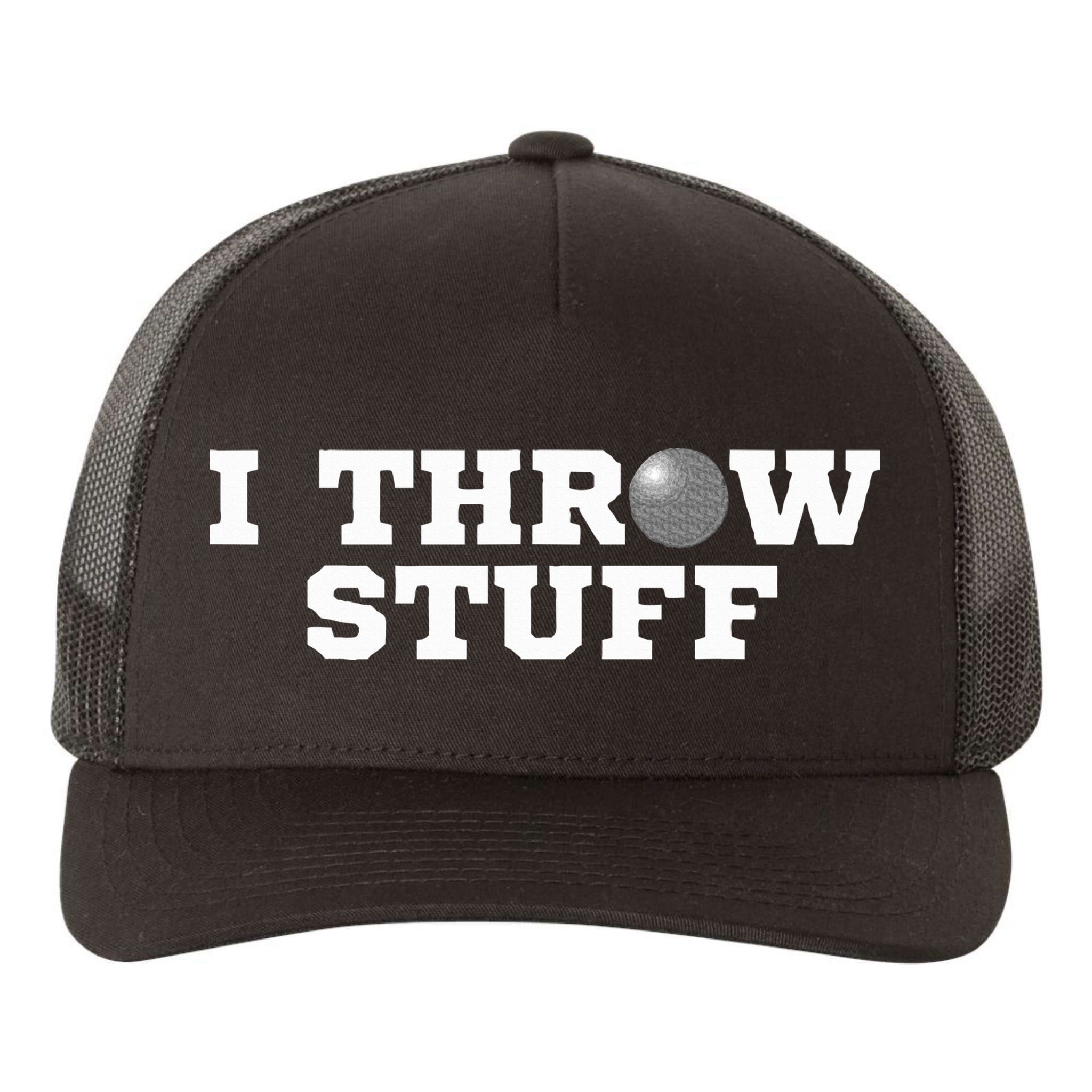 I Throw Stuff Shot Put Athlete Throwing Yupoong Adult 5-Panel Trucker Hat