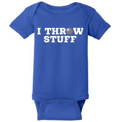 I Throw Stuff Shot Put Athlete Throwing Baby Bodysuit