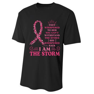 Im The Storm Warrior Pink Ribbon Breast Cancer Performance Sprint T-Shirt