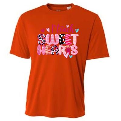 I Teach Sweethearts Teacher Valentine's Day Teacherlife Gift Cooling Performance Crew T-Shirt