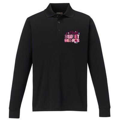 I Teach Sweethearts Teacher Valentine's Day Teacherlife Gift Performance Long Sleeve Polo