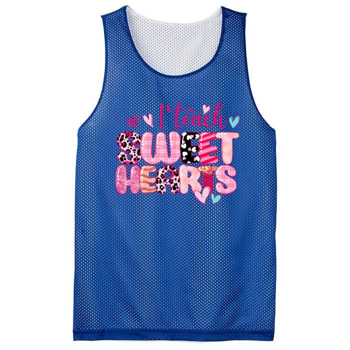 I Teach Sweethearts Teacher Valentine's Day Teacherlife Gift Mesh Reversible Basketball Jersey Tank