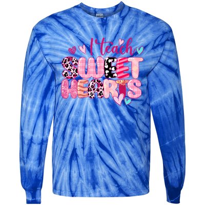 I Teach Sweethearts Teacher Valentine's Day Teacherlife Gift Tie-Dye Long Sleeve Shirt