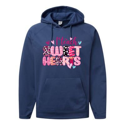 I Teach Sweethearts Teacher Valentine's Day Teacherlife Gift Performance Fleece Hoodie