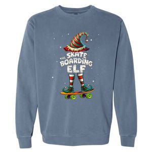 IM The Skateboarding Elf Family Matching Group Christmas Cute Gift Garment-Dyed Sweatshirt