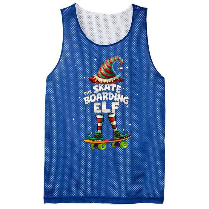 IM The Skateboarding Elf Family Matching Group Christmas Cute Gift Mesh Reversible Basketball Jersey Tank