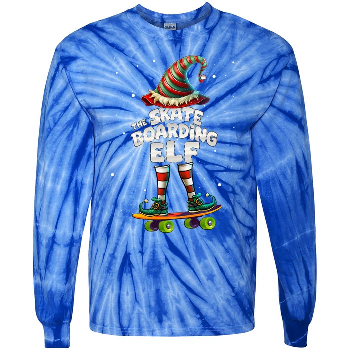 IM The Skateboarding Elf Family Matching Group Christmas Cute Gift Tie-Dye Long Sleeve Shirt