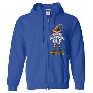 IM The Skateboarding Elf Family Matching Group Christmas Cute Gift Full Zip Hoodie