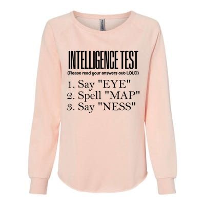 Intelligence Test Say Eye M A P Ness Funny Dad Joke Gifts Womens California Wash Sweatshirt