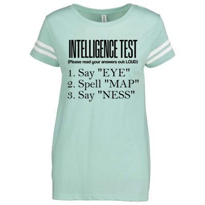 Intelligence Test Say Eye M A P Ness Funny Dad Joke Gifts Enza Ladies Jersey Football T-Shirt