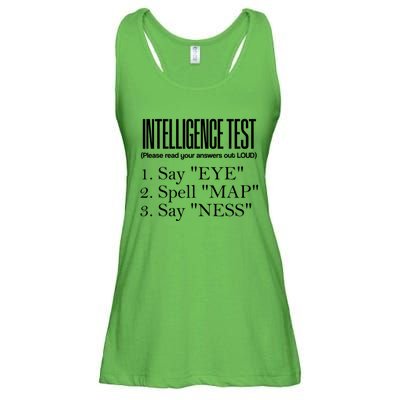 Intelligence Test Say Eye M A P Ness Funny Dad Joke Gifts Ladies Essential Flowy Tank