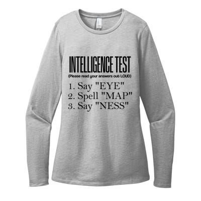 Intelligence Test Say Eye M A P Ness Funny Dad Joke Gifts Womens CVC Long Sleeve Shirt