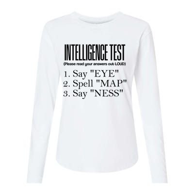 Intelligence Test Say Eye M A P Ness Funny Dad Joke Gifts Womens Cotton Relaxed Long Sleeve T-Shirt