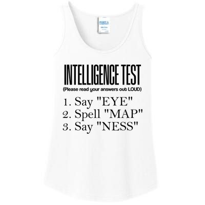 Intelligence Test Say Eye M A P Ness Funny Dad Joke Gifts Ladies Essential Tank