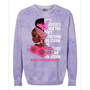 I'm The Storm Black Breast Cancer Survivor Pink Ribbon Gift Colorblast Crewneck Sweatshirt