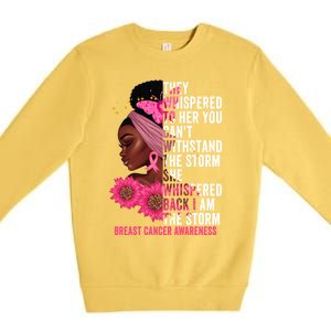 I'm The Storm Black Breast Cancer Survivor Pink Ribbon Gift Premium Crewneck Sweatshirt