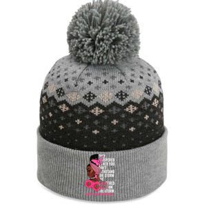 I'm The Storm Black Breast Cancer Survivor Pink Ribbon Gift The Baniff Cuffed Pom Beanie