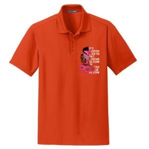 I'm The Storm Black Breast Cancer Survivor Pink Ribbon Gift Dry Zone Grid Polo