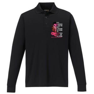 I'm The Storm Black Breast Cancer Survivor Pink Ribbon Gift Performance Long Sleeve Polo