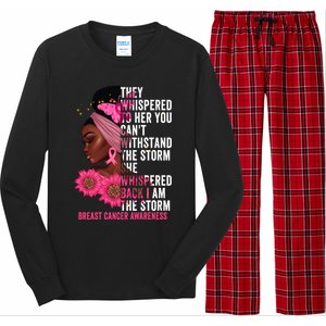 I'm The Storm Black Breast Cancer Survivor Pink Ribbon Gift Long Sleeve Pajama Set