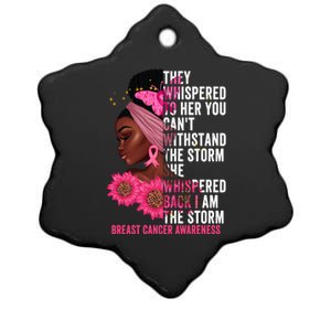 I'm The Storm Black Breast Cancer Survivor Pink Ribbon Gift Ceramic Star Ornament