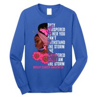 I'm The Storm Black Breast Cancer Survivor Pink Ribbon Gift Long Sleeve Shirt