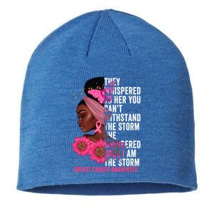 I'm The Storm Black Breast Cancer Survivor Pink Ribbon Gift Sustainable Beanie