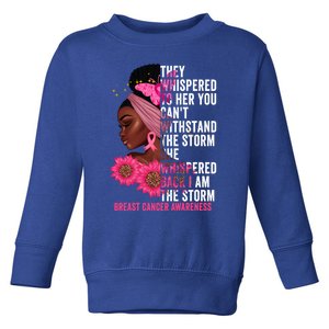 I'm The Storm Black Breast Cancer Survivor Pink Ribbon Gift Toddler Sweatshirt