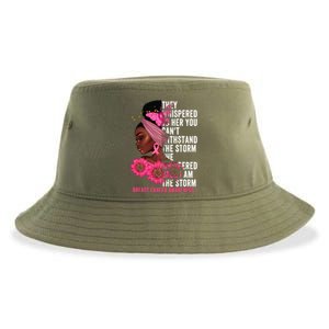 I'm The Storm Black Breast Cancer Survivor Pink Ribbon Gift Sustainable Bucket Hat