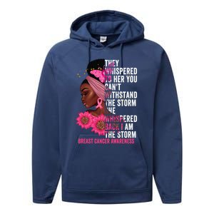 I'm The Storm Black Breast Cancer Survivor Pink Ribbon Gift Performance Fleece Hoodie