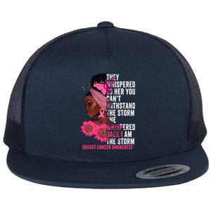 I'm The Storm Black Breast Cancer Survivor Pink Ribbon Gift Flat Bill Trucker Hat