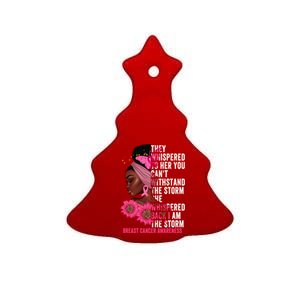 I'm The Storm Black Breast Cancer Survivor Pink Ribbon Gift Ceramic Tree Ornament