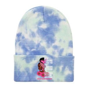 I'm The Storm Black Breast Cancer Survivor Pink Ribbon Gift Tie Dye 12in Knit Beanie