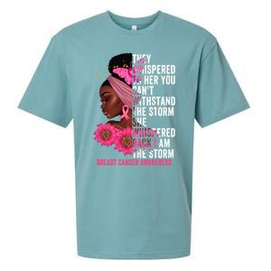 I'm The Storm Black Breast Cancer Survivor Pink Ribbon Gift Sueded Cloud Jersey T-Shirt